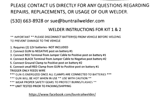 Bun Trail Welder Custom Kit