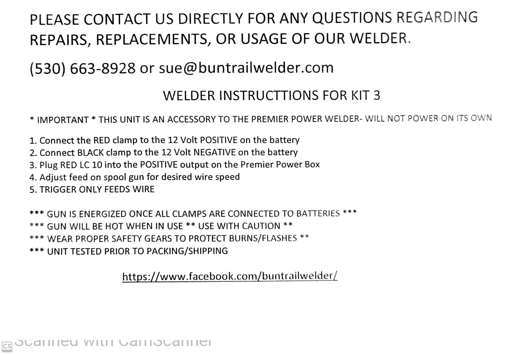 Bun Trail Welder Kit 3